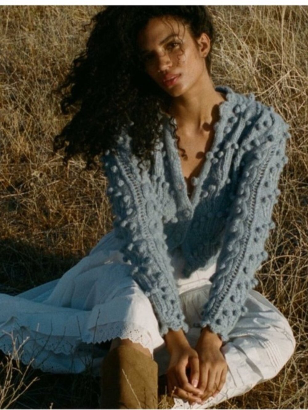 Doen ISADORA CARDIGAN Sweater MEDIUM / blue